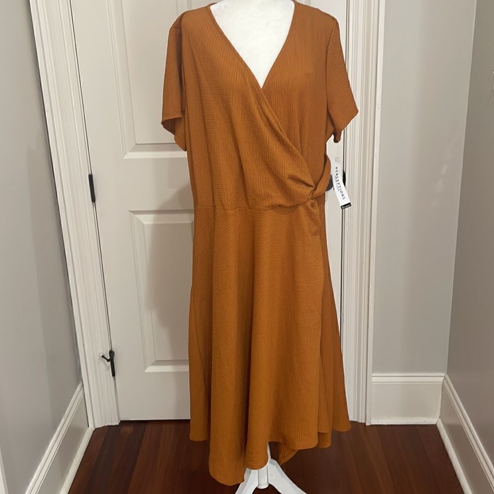 Perceptions Plus Size Short Sleeve Crossover V-Ne… - image 3